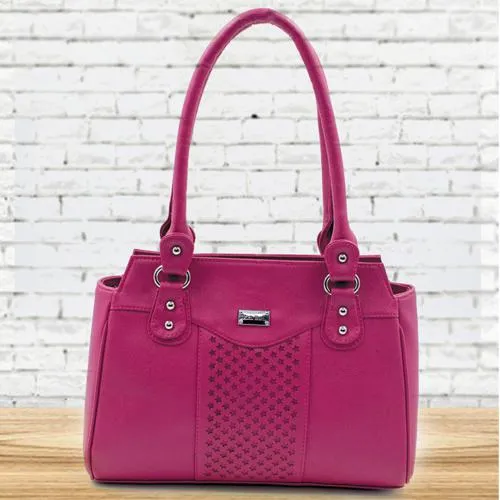 Beautiful Pink Color Leather Vanity Bag for Ladies to Kolkata West Bengal Send Flowers and Gifts to Kolkata Same Day