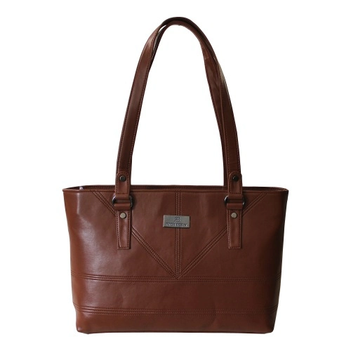 Exclusive Front Stiches Brown Vanity Bag for Her