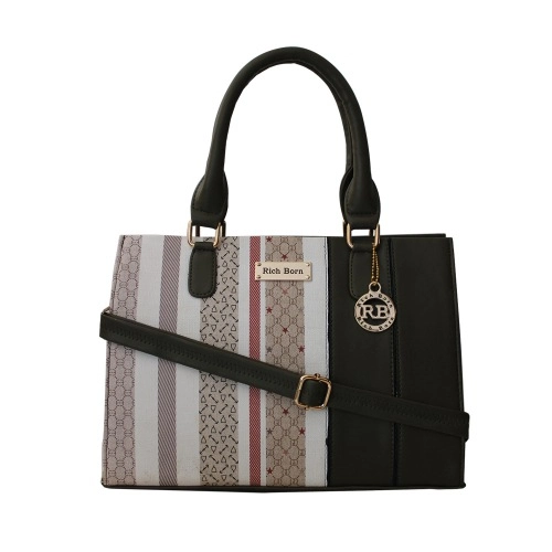 Chic Vanity Bag in Striped N Plain Combination
