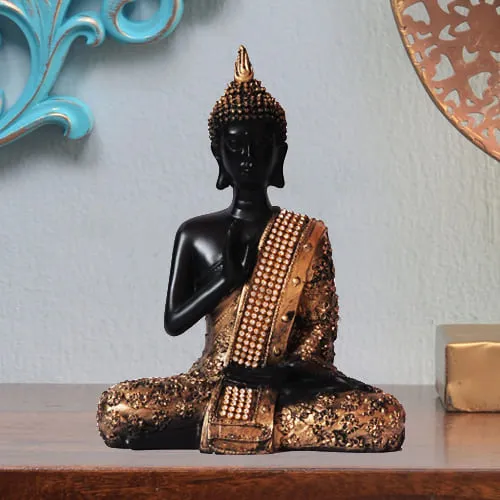 Crafty Meditating Lord Buddha Polyresin Idol