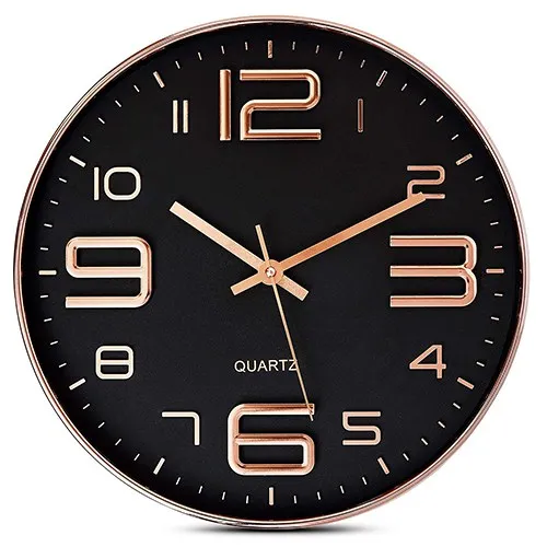 Stylish Black N Rose Gold Analog Wall Clock