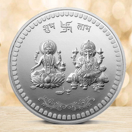 Pure Lakshmi Ganesh Silver Coin Pure Lakshmi Ganesh Silver Coin