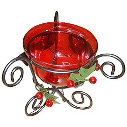 Shimmering Red Candle Stand Gift Shimmering Red Candle Stand Gift