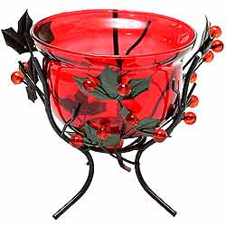 Sparkling Red Wrought Iron Candle Stand Gift Sparkling Red Wrought Iron Candle Stand Gift