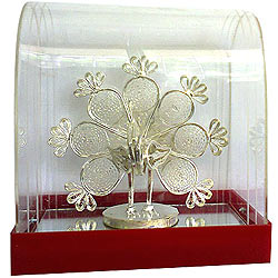 Beautifully Crafted Silver Plated Peacock Showpiece Beautifully Crafted Silver Plated Peacock Showpiece