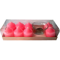 Gift set of 8 Pcs Rose Fragranced Aromatic Candles in Designer Candle Stand Gift set of 8 Pcs Rose Fragranced Aromatic Candles in Designer Candle Stand