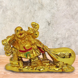 Good Wishes with Feng Shui Laughing budha With Potli Good Wishes with Feng Shui Laughing budha With Potli