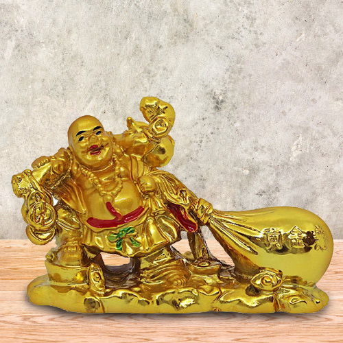 Good Wishes with Feng Shui Laughing budha With Potli Good Wishes with Feng Shui Laughing budha With Potli