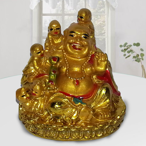 Cute little Laughing buddha with child Cute little Laughing buddha with child
