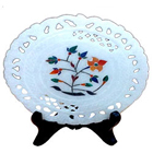 Beautifully carved marbel designer plates with stand to gift your loved ones Beautifully carved marbel designer plates with stand to gift your loved ones
