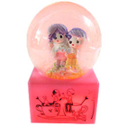 Romantic Love Couple with Floating Tinsel in a LED Lighted Glass Globe Romantic Love Couple with Floating Tinsel in a LED Lighted Glass Globe