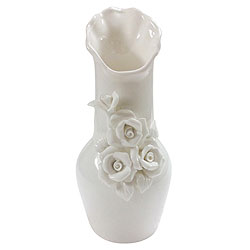 Sophisticated Ceramic White Vase with Flower Design Sophisticated Ceramic White Vase with Flower Design