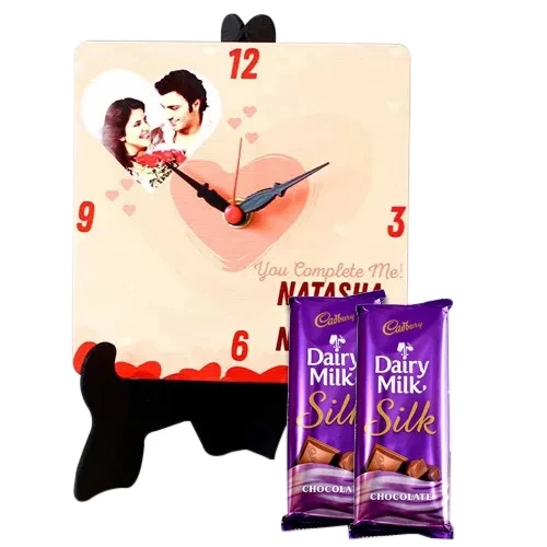 Wonderful Personalized Photo Clock with Cadbury Dairy Milk Silk