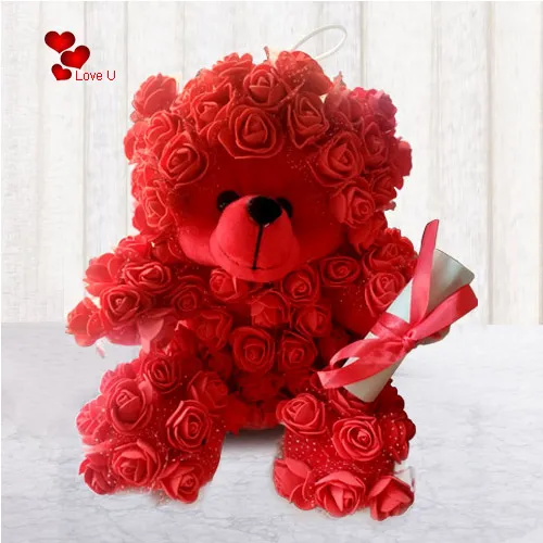 Amazing Rose Teddy with Personalized Message