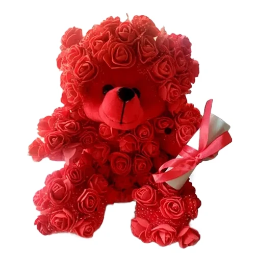 Order Rose Teddy with Personalized Message