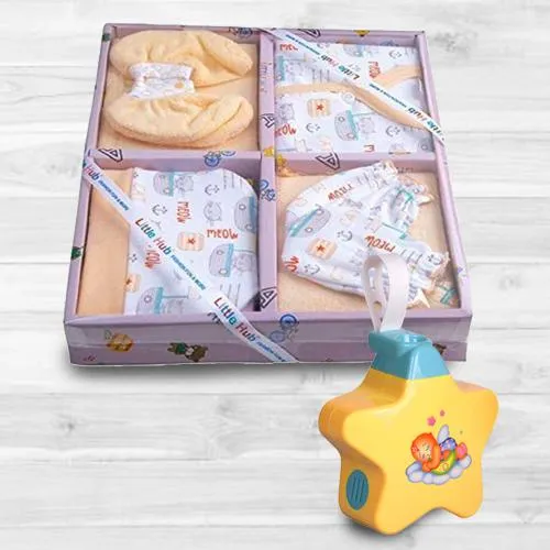 Wonderful Baby Sleep Projector Toy with Clothing Gift Set<br>