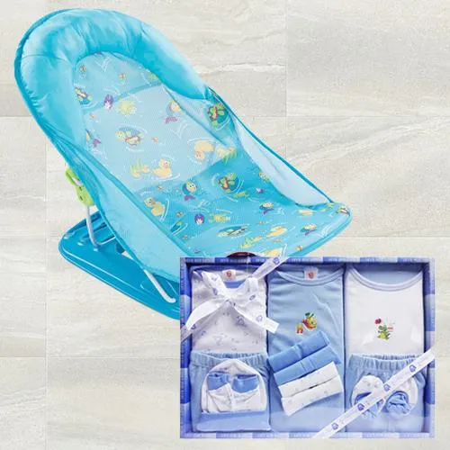 Wonderful Baby Bather N Cotton Clothers Gift Set