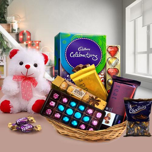 Array of Chocolate with Teddy Bear Array of Chocolate with Teddy Bear
