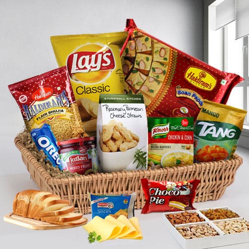 Fanciful Hamper Basket with Warm Wishes Fanciful Hamper Basket with Warm Wishes