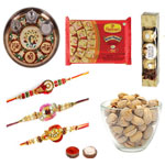 Breathtaking Rakhi Combo With Desingner Thali, Soan Papdi , Ferrero Rocher And Pistachio Breathtaking Rakhi Combo With Desingner Thali, Soan Papdi , Ferrero Rocher And Pistachio