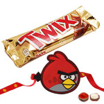 Ravishing Angry Bird Kid Rakhi And Twix Chocolate Ravishing Angry Bird Kid Rakhi And Twix Chocolate