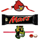 Lovable Angry Bird Kid Rakhi, Ben10 Kids Rakhi And Mars Chocolate Lovable Angry Bird Kid Rakhi, Ben10 Kids Rakhi And Mars Chocolate
