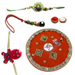 Spectacular Combo of Traditional Thali with One Bhaiya Bhabhi Rakhi Set N One Spiderman Rakhi for Kid Spectacular Combo of Traditional Thali with One Bhaiya Bhabhi Rakhi Set N One Spiderman Rakhi for Kid