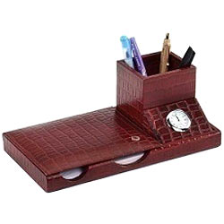 3 pcs Desktop Accessories Set made of genuine leather from Leather Talk 3 pcs Desktop Accessories Set made of genuine leather from Leather Talk