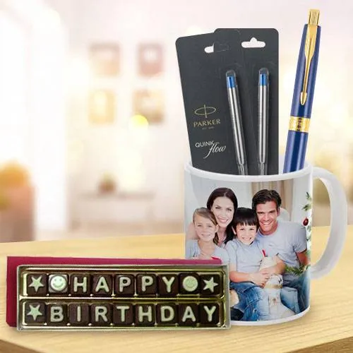 Fabulous Parker Pen with Coffee Mug and Handmade Chocolate