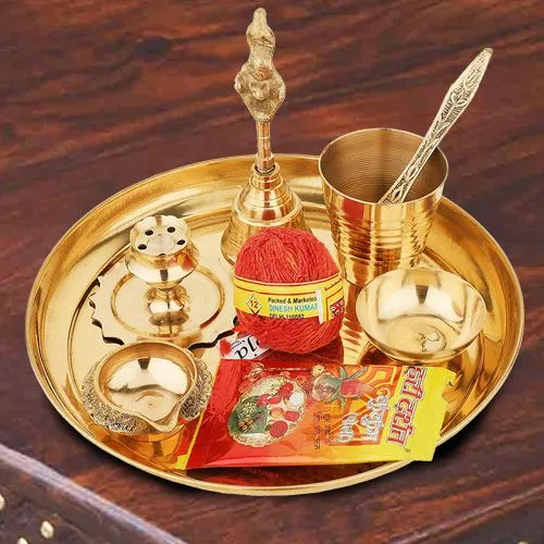 Wonderful Puja Samagri in a Thali