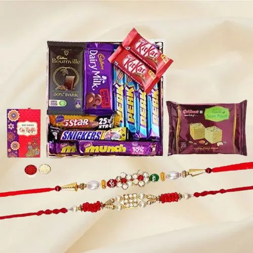 Fancy Rakhi Combo with Chocolate Delights