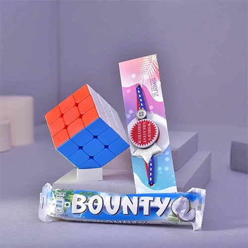 Popular Rubics Cube  N  Bounty Rakhi Hamper