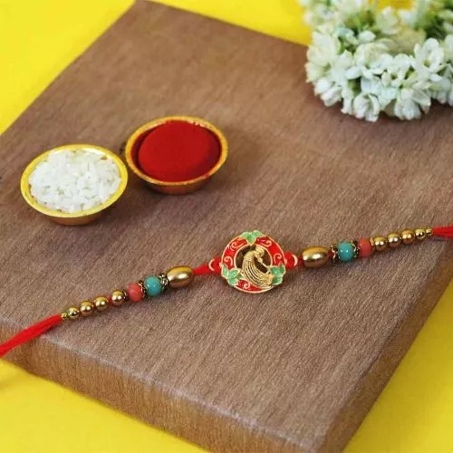 Kundan N Beads Studded Rakhi