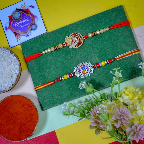 Divine Ganesh n Sreenath Ji Rakhi Combo Divine Ganesh n Sreenath Ji Rakhi Combo