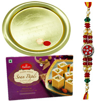 Feel-Better Gift of Outstanding Gold Plated Thali and Yummy Soan Papri of 100 Gms from <font color=#FF0000>Haldiram</font>s Feel-Better Gift of Outstanding Gold Plated Thali and Yummy Soan Papri of 100 Gms from <font color=#FF0000>Haldiram</font>s