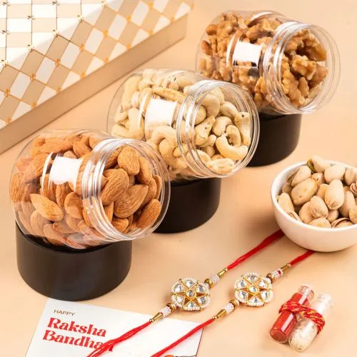 Premium Rakhi N Nuts Combo Premium Rakhi N Nuts Combo