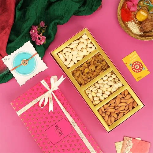 Elegant Rakhi N Dryfruit Duo Elegant Rakhi N Dryfruit Duo
