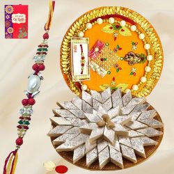 Exotic Multicolored Rakhi with Kaju Katli Bites Exotic Multicolored Rakhi with Kaju Katli Bites