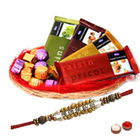 Irresistible Chocolate Gift Basket with Pearl Rakhi Irresistible Chocolate Gift Basket with Pearl Rakhi