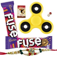 Winsome Fidget with Cadbury Chocolate and Rakhi Array Winsome Fidget with Cadbury Chocolate and Rakhi Array