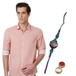 Coral Printed Peter England Shirt and Rakhi Combo Coral Printed Peter England Shirt and Rakhi Combo