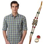 Refreshing Blue Checkered Peter England Shirt and Rakhi Gift Set Refreshing Blue Checkered Peter England Shirt and Rakhi Gift Set