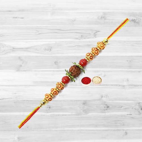 Classic Rudraksha Rakhi with Endless Love Classic Rudraksha Rakhi with Endless Love