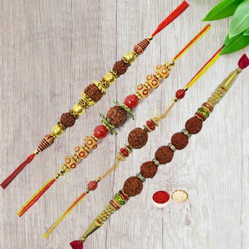 Fascinating Rudraksha Rakhi with Special Love Fascinating Rudraksha Rakhi with Special Love