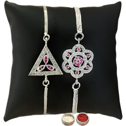 Mind-Blowing Two Rhodium Plated Rakhis Mind-Blowing Two Rhodium Plated Rakhis