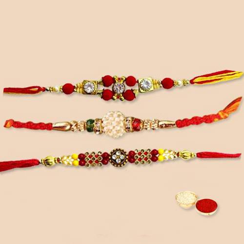 Designer Rakhi Set 3 Pcs Designer Rakhi Set 3 Pcs
