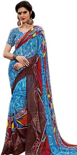 Designer Marbel Chiffon Printed Saree for Ladies Designer Marbel Chiffon Printed Saree for Ladies