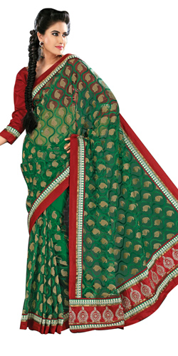 Amazing Green Net Saree Amazing Green Net Saree