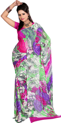Designer Georgette Printed Saree with Amazing Allure Designer Georgette Printed Saree with Amazing Allure