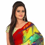Dazzling Multicoloured Georgette Saree with Digital Printed Design Dazzling Multicoloured Georgette Saree with Digital Printed Design
